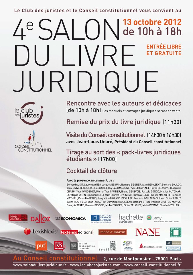 Salon du Livre Juridique 2012 au Conseil constitutionnel