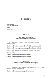 L'établissement des sociétés en droit de l'Union européenne