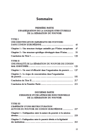 La séparation du pouvoir dans l'Union européenne