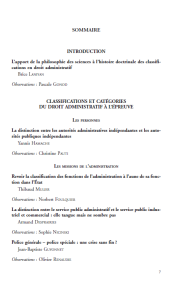 Les classifications en droit administratif