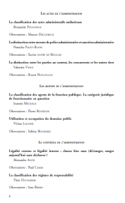 Les classifications en droit administratif