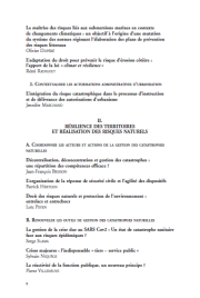 La résilience des territoires exposés aux risques naturels