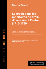 Le crédit dans les répertoires de droit, d’une crise à l’autre (1715-1789)