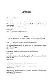 L'apport du droit privé à la protection de l'environnement